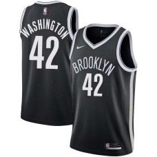 Brooklyn Nets #42 Wilson Washington Jersey -Black