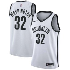 Brooklyn Nets #32 Trooper Washington Jersey -White