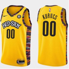 Brooklyn Nets #00 Rodions Kurucs Jersey -Yellow 2019-2020 City BED-STUY