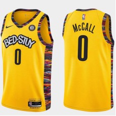 Brooklyn Nets #0 Tahjere McCall Jersey -Yellow 2019-2020 City BED-STUY