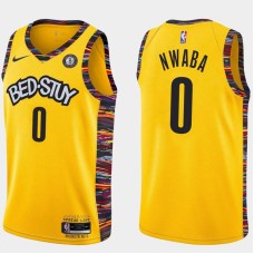 Brooklyn Nets #0 David Nwaba Jersey -Yellow 2019-2020 City BED-STUY