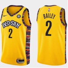 Brooklyn Nets #2 James Bailey Jersey -Yellow 2019-2020 City BED-STUY