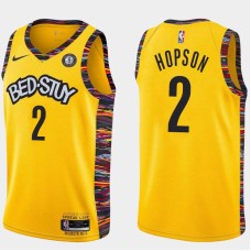 Brooklyn Nets #2 Dennis Hopson Jersey -Yellow 2019-2020 City BED-STUY