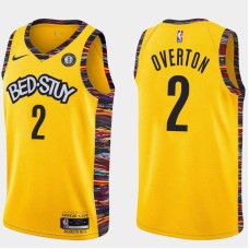 Brooklyn Nets #2 Doug Overton Jersey -Yellow 2019-2020 City BED-STUY