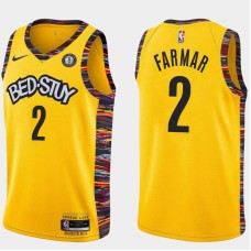 Brooklyn Nets #2 Jordan Farmar Jersey -Yellow 2019-2020 City BED-STUY