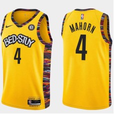 Brooklyn Nets #4 Rick Mahorn Jersey -Yellow 2019-2020 City BED-STUY