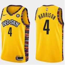 Brooklyn Nets #4 Shaquille Harrison Jersey -Yellow 2019-2020 City BED-STUY