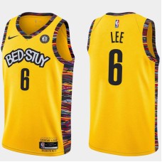 Brooklyn Nets #6 Courtney Lee Jersey -Yellow 2019-2020 City BED-STUY