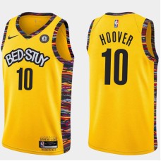 Brooklyn Nets #10 Tom Hoover Jersey -Yellow 2019-2020 City BED-STUY