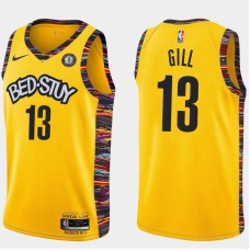 Brooklyn Nets #13 Kendall Gill Jersey -Yellow 2019-2020 City BED-STUY