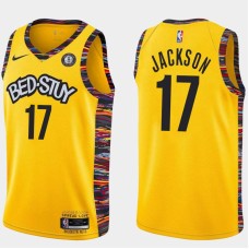 Brooklyn Nets #17 Phil Jackson Jersey -Yellow 2019-2020 City BED-STUY