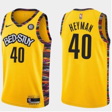 Brooklyn Nets #40 Art Heyman Jersey -Yellow 2019-2020 City BED-STUY