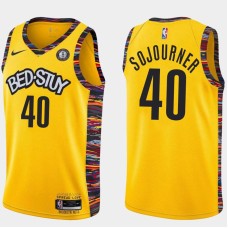 Brooklyn Nets #40 Willie Sojourner Jersey -Yellow 2019-2020 City BED-STUY