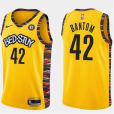 Brooklyn Nets #42 Mike Bantom Jersey -Yellow 2019-2020 City BED-STUY