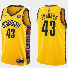 Brooklyn Nets #43 Mickey Johnson Jersey -Yellow 2019-2020 City BED-STUY