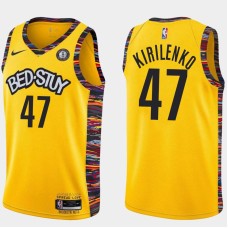 Brooklyn Nets #47 Andrei Kirilenko Jersey -Yellow 2019-2020 City BED-STUY