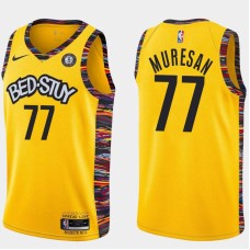 Brooklyn Nets #77 Gheorghe Muresan Jersey -Yellow 2019-2020 City BED-STUY