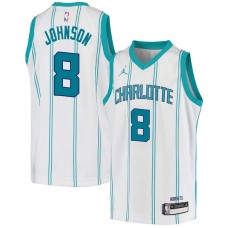 Charlotte Hornets #8 Eddie Johnson Jersey -White